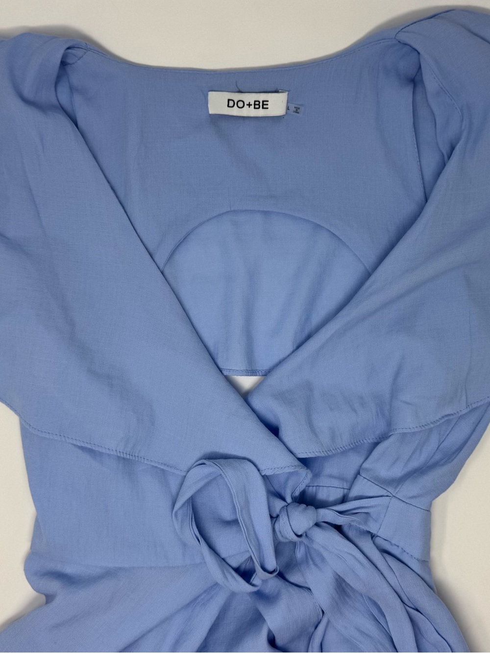 Do+Be Sky Blue Tie-Front Women’s Top
